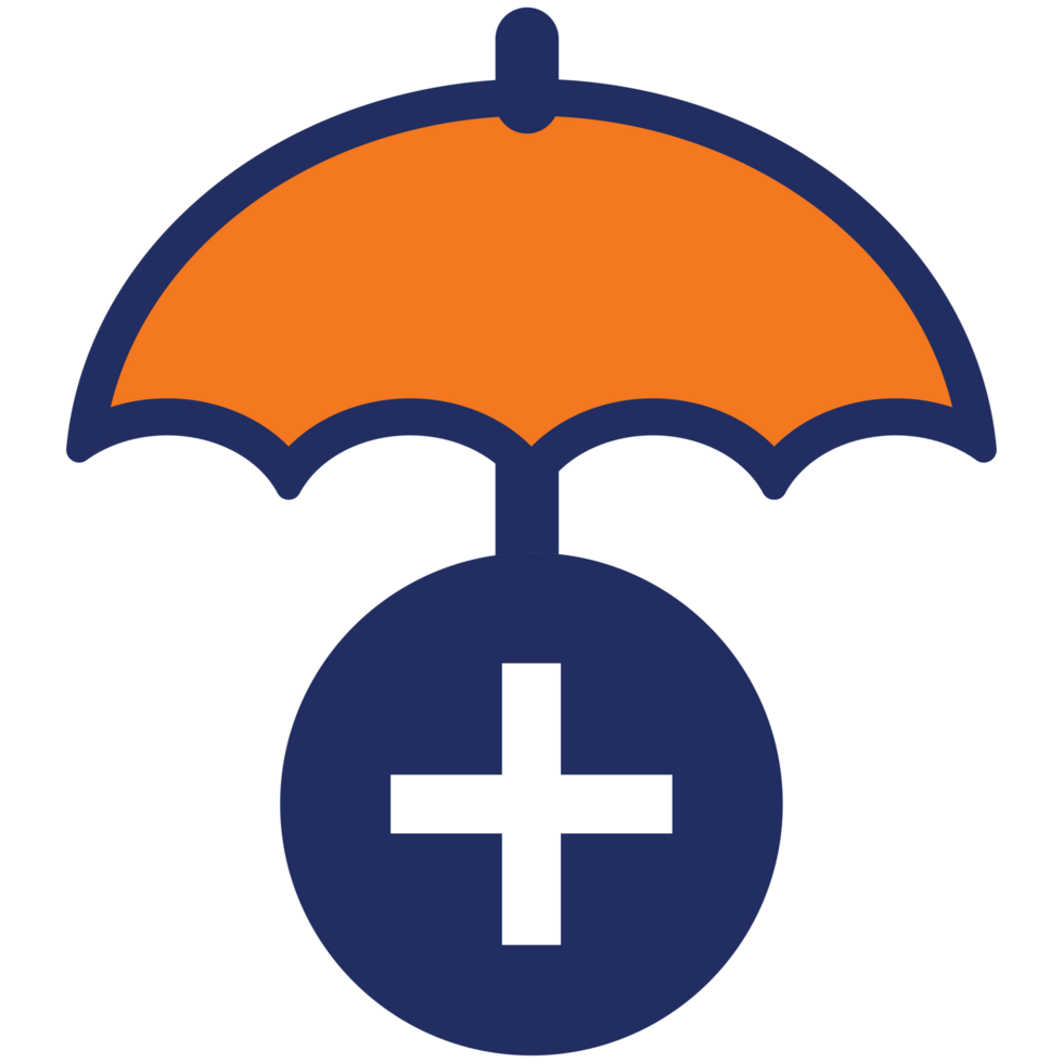 umbrella icon blue and orange flat icon png