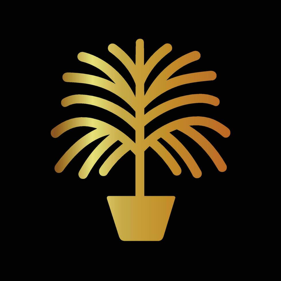 Golden Palm Plant, Vector Illustrations for a Tropical Touch