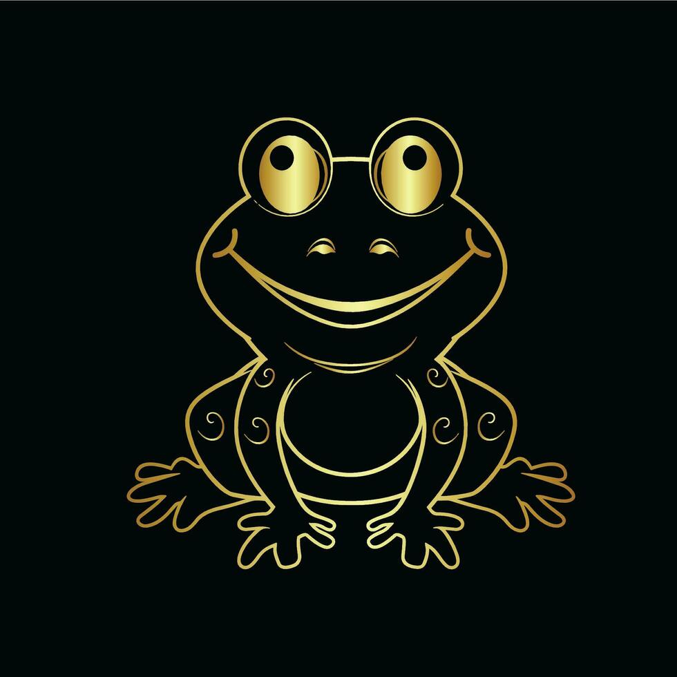 Gold Vector Illustration of a Frog