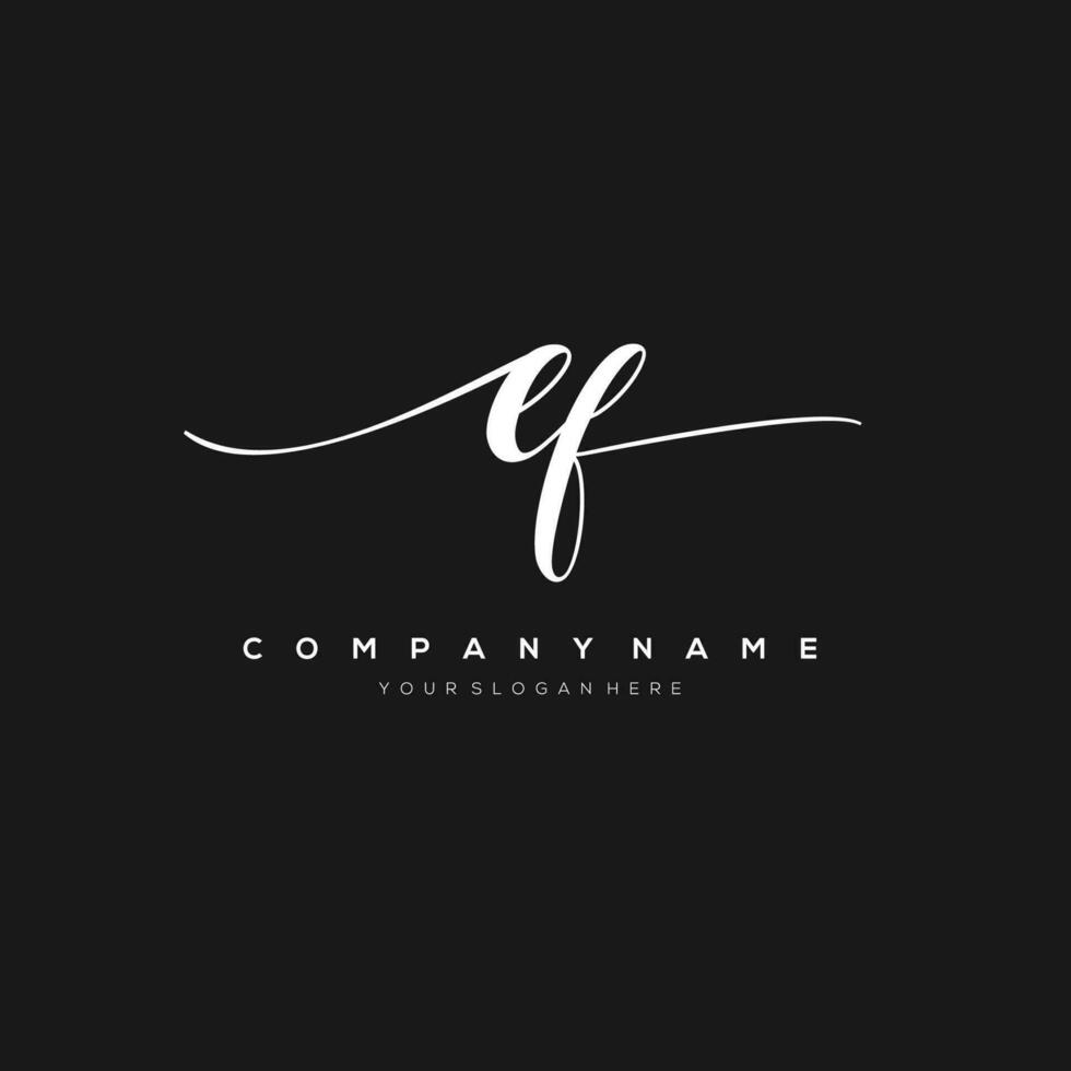 initial letter EF logo, flower handwriting logo design, vector logo for women beauty, salon, massage, cosmetic or spa brand art.