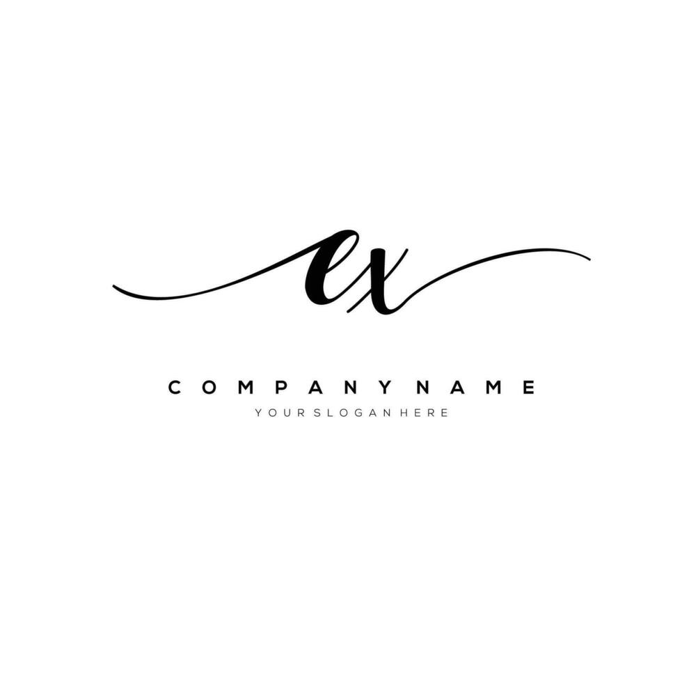 initial letter EX logo, flower handwriting logo design, vector logo for women beauty, salon, massage, cosmetic or spa brand art.