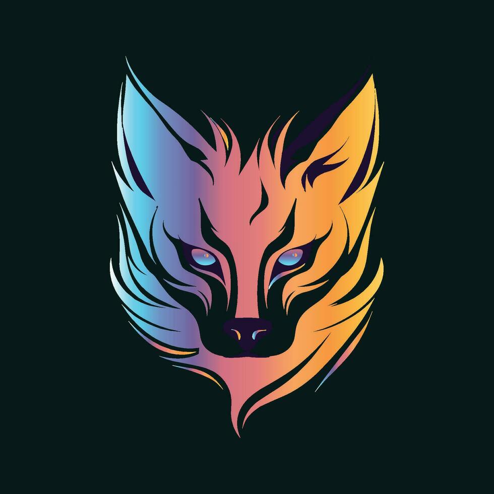 Vector Illustration Featuring a Mascot Angry Fox Head