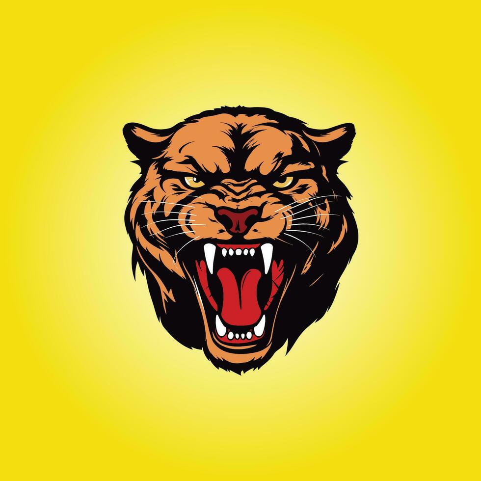 Powerful Panther Roaring in the Wild vector