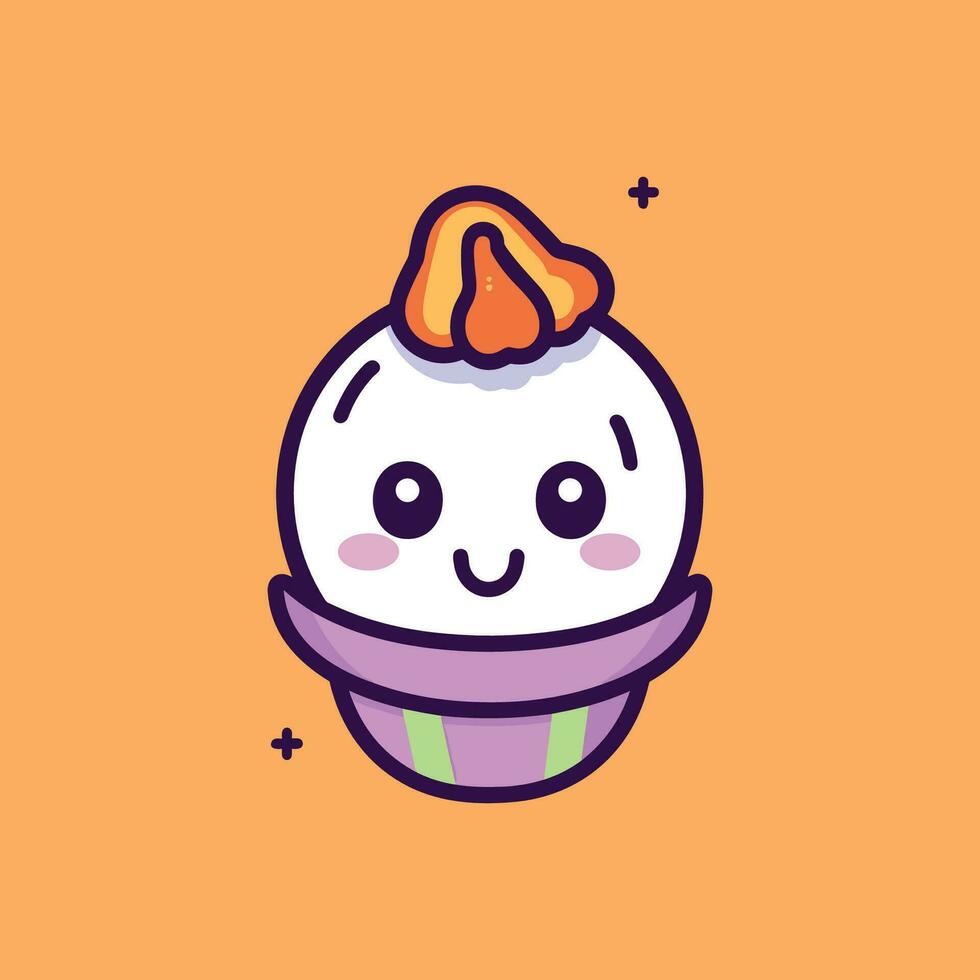 Cute Ice Cream Character with Sparkles vector