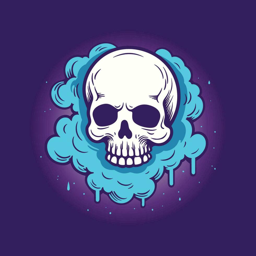 Chilling Ghostly Apparition of a Floating Skull vector