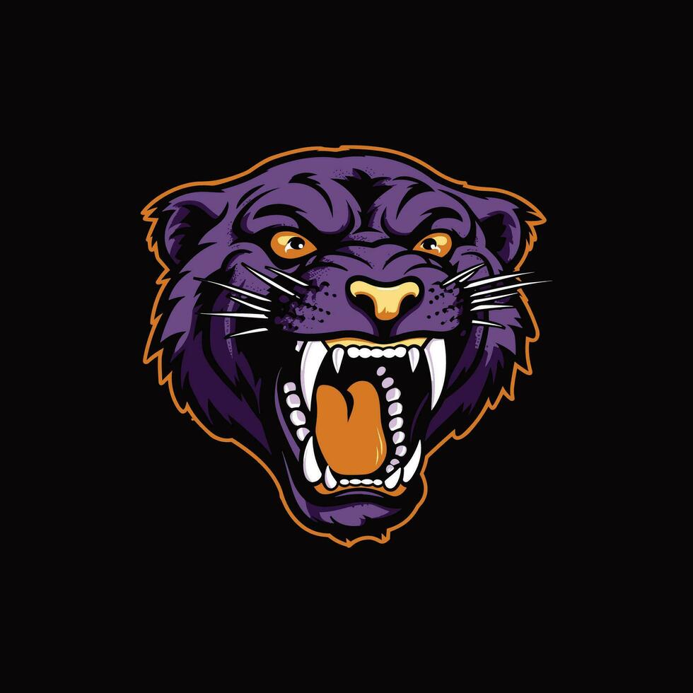 Panther Mascot Head on the Prowl vector