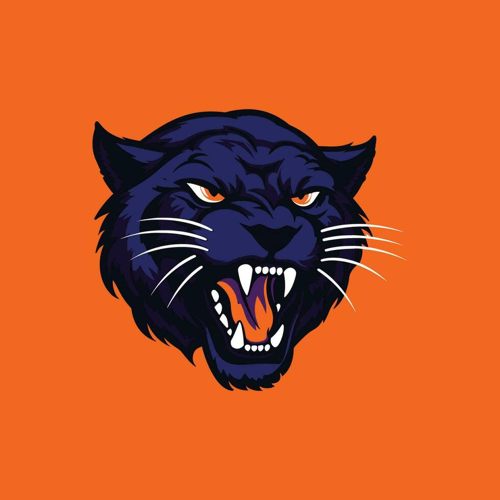 Roaming Head of Panther Mascot vector