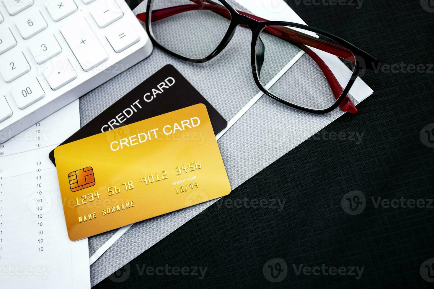 Concept of finance, banking and credit cards, for use in financial matters. photo