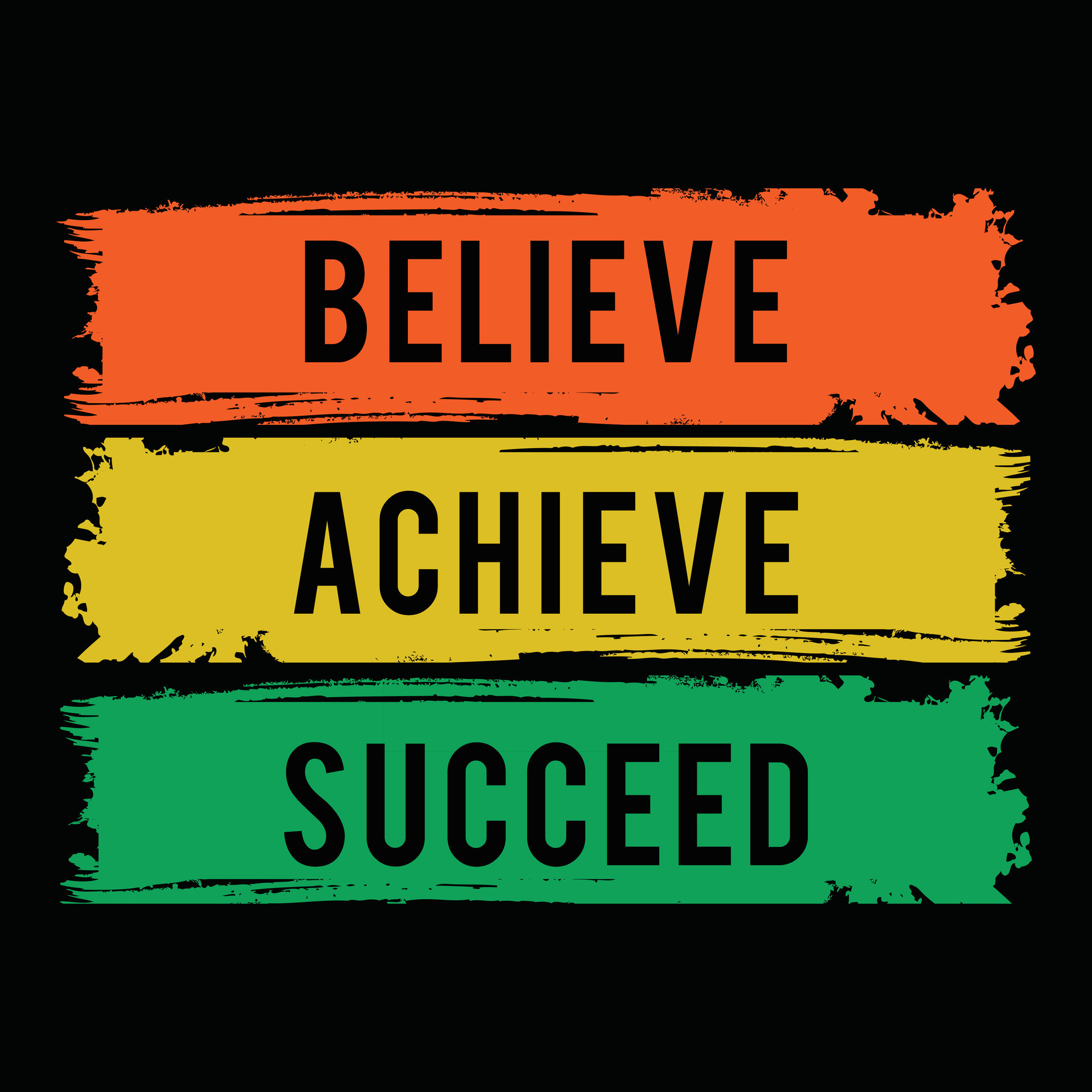 Believe Achieve Succeed Motivational Quotes Typography T Shirt Design 