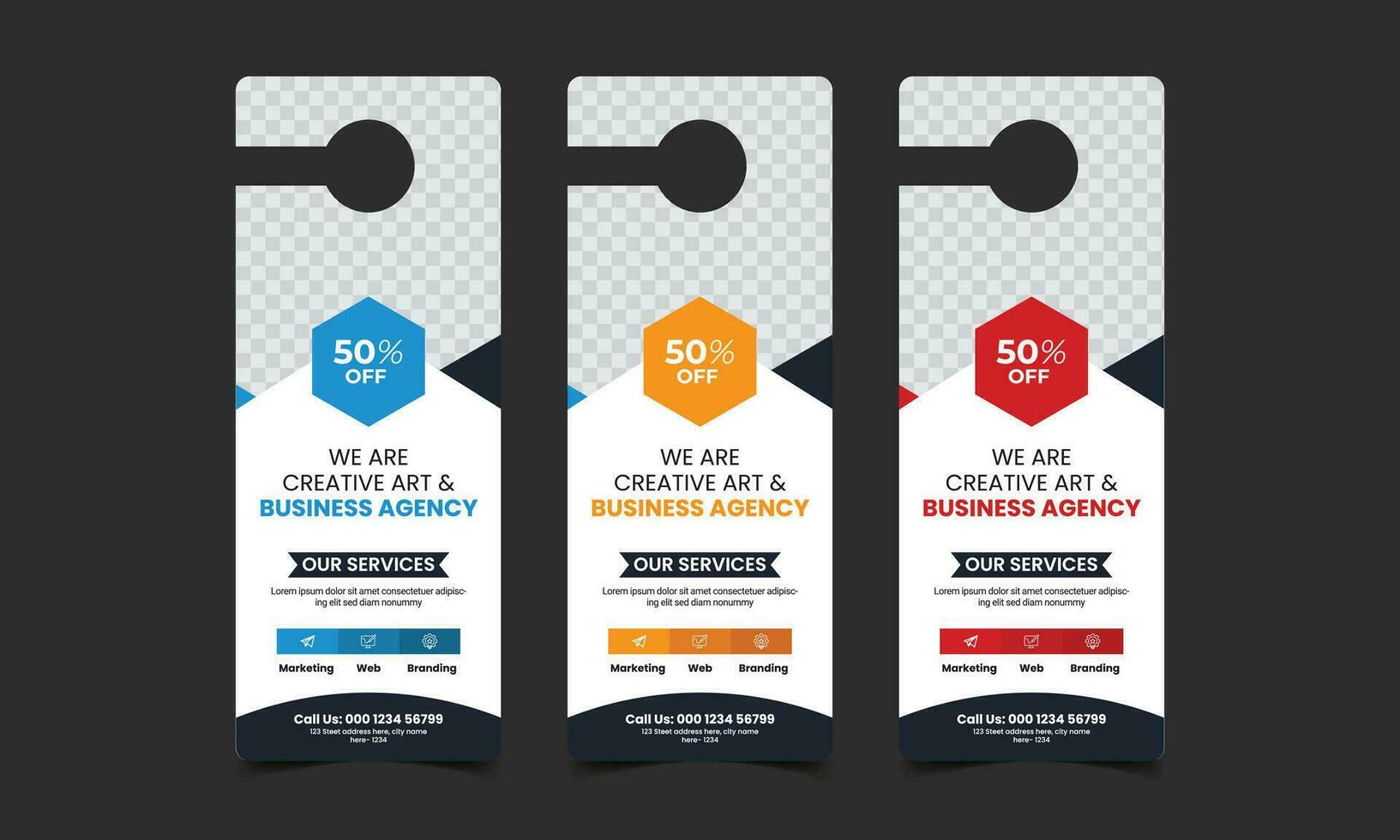 Corporate business door hanger template vector