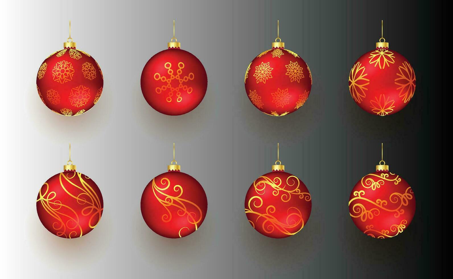 colorful shiny glowing Christmas balls. Xmas glass ball. Holiday decoration template. Vector illustration.