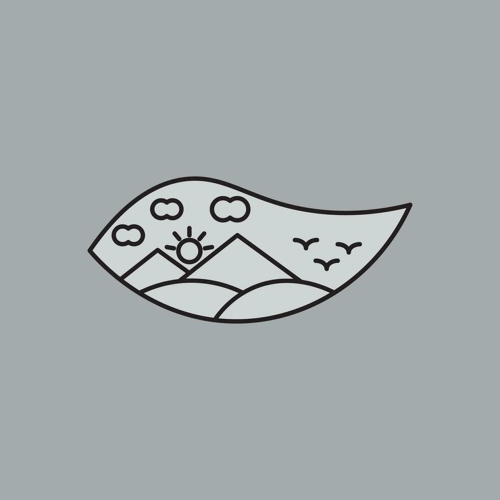 Mountain and forest illustration with minimalistic design. vector