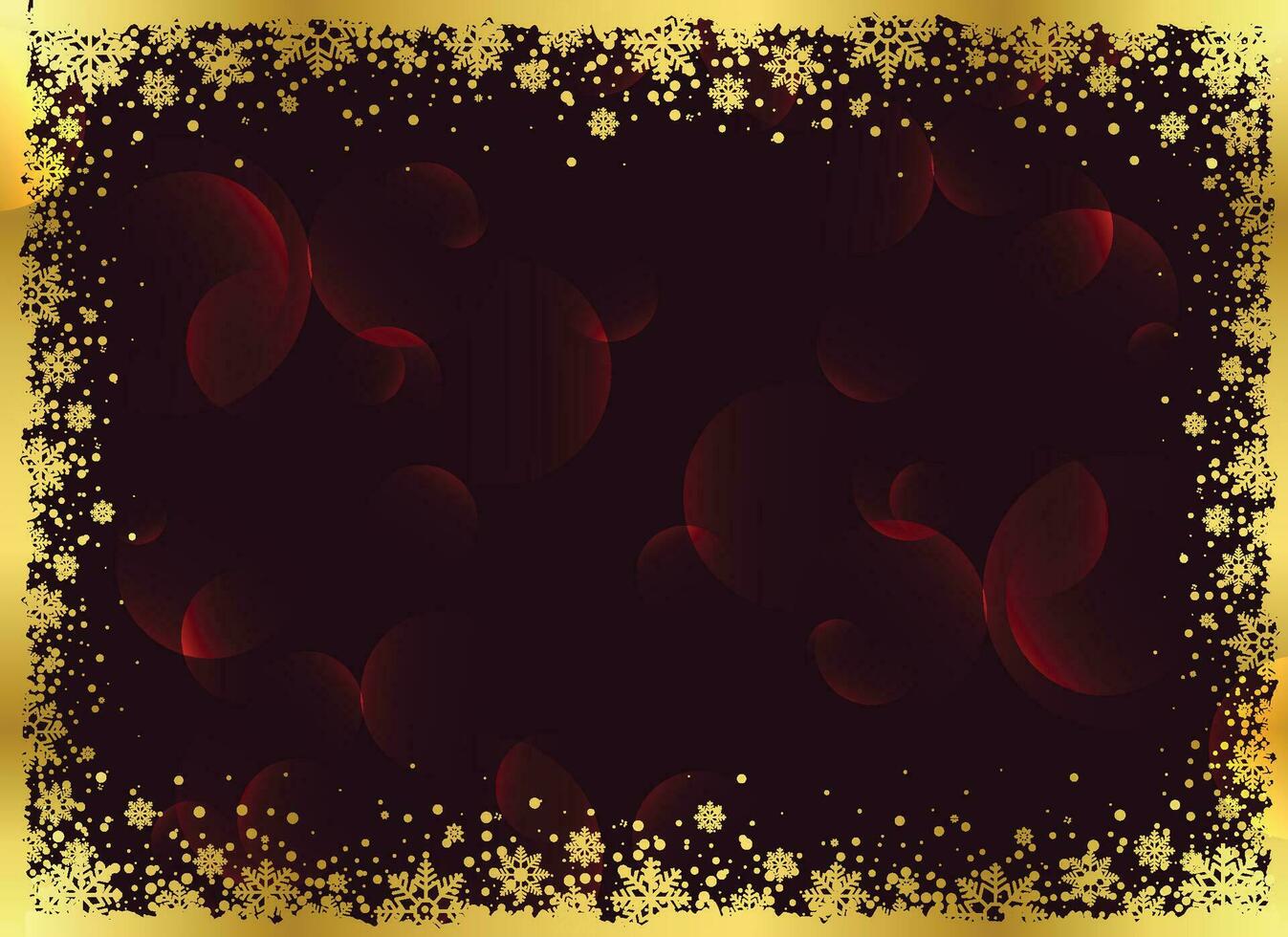 Navidad negro antecedentes forrado dorado copos de nieve, sencillo fiesta tarjeta, alegre Navidad vector