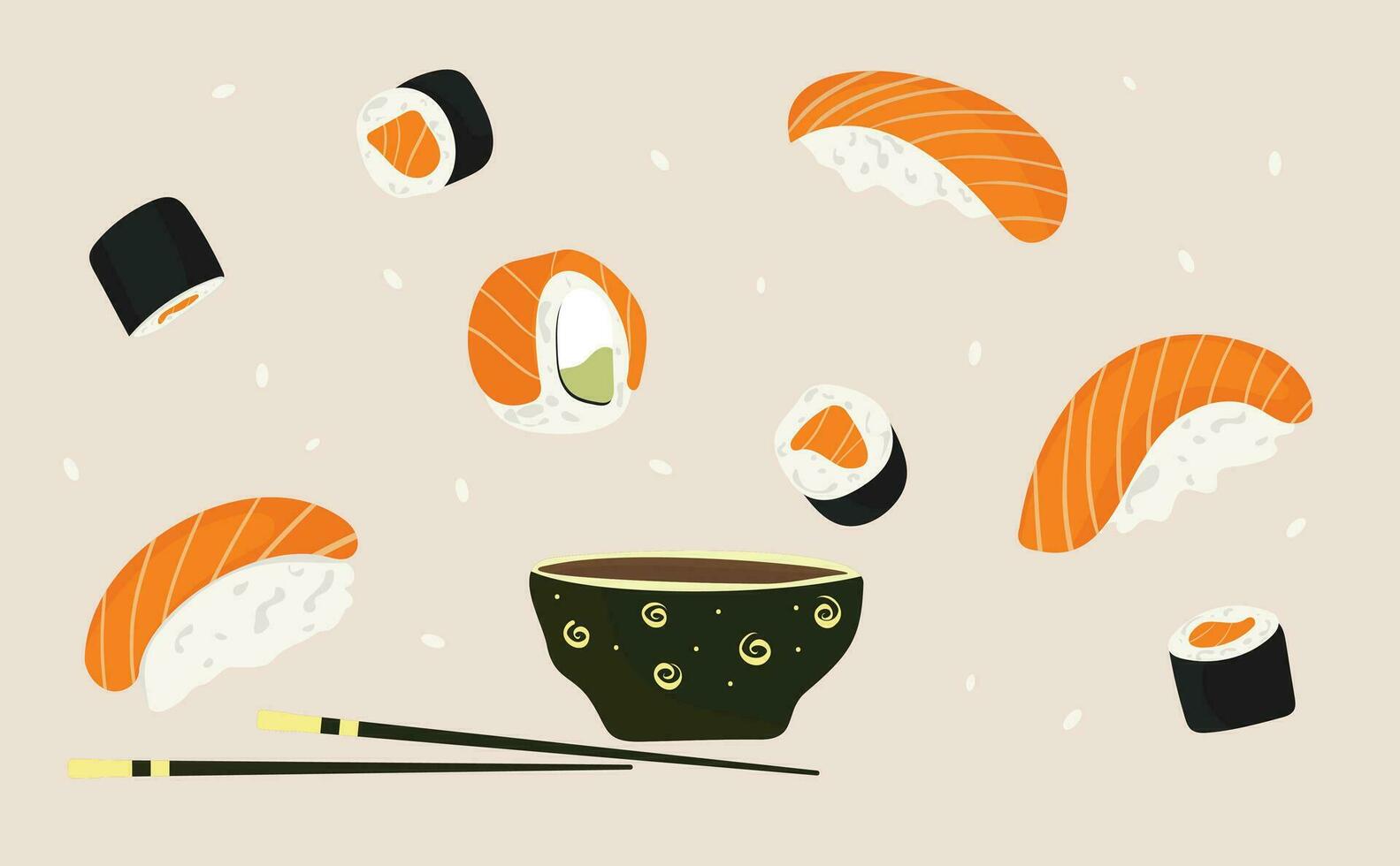 vector of the sushi