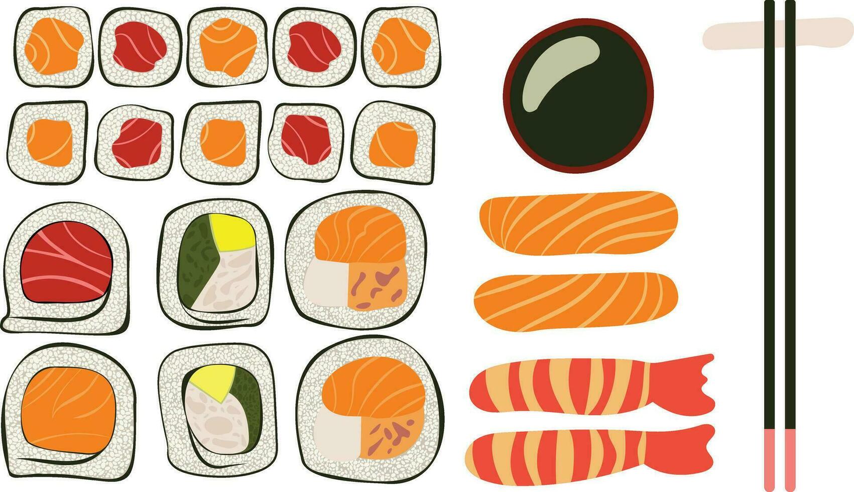 vector of the sushi