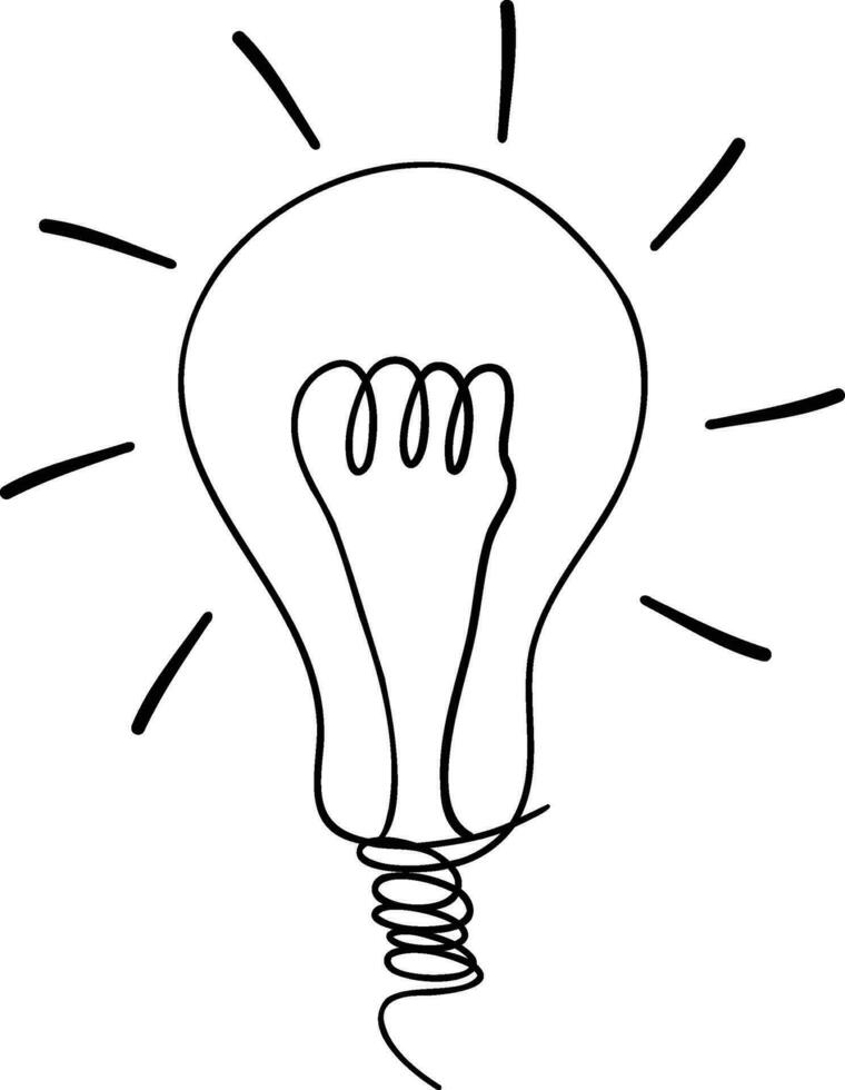 doodle light bulb vector