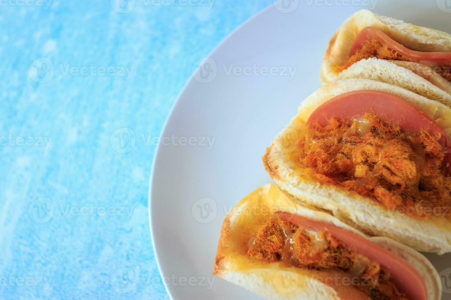 tradicional sándwiches, sedoso Cerdo y jamón ensalada vendaje foto