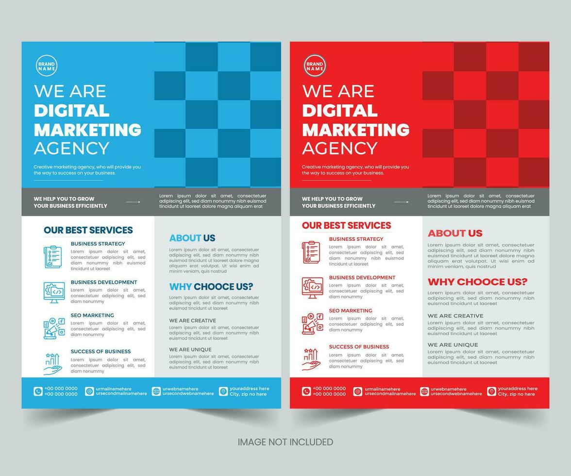 Digital marketing experts business agency flyer template design for multipurpose vector