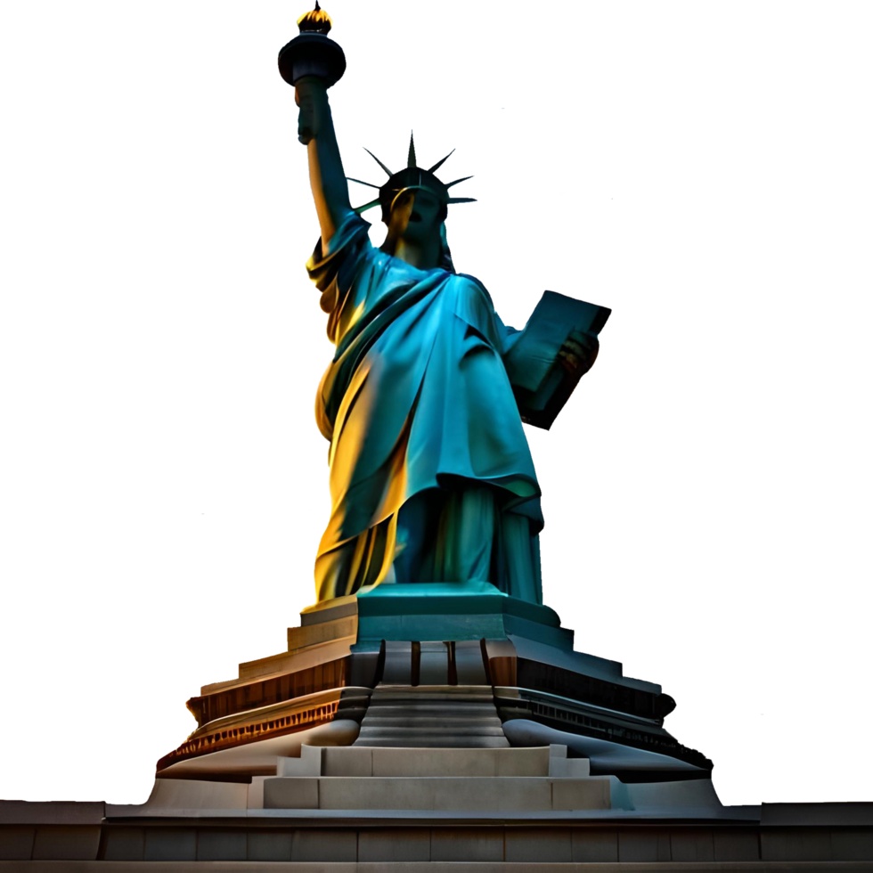 statue de liberté et Ellis île génératif avec ai png