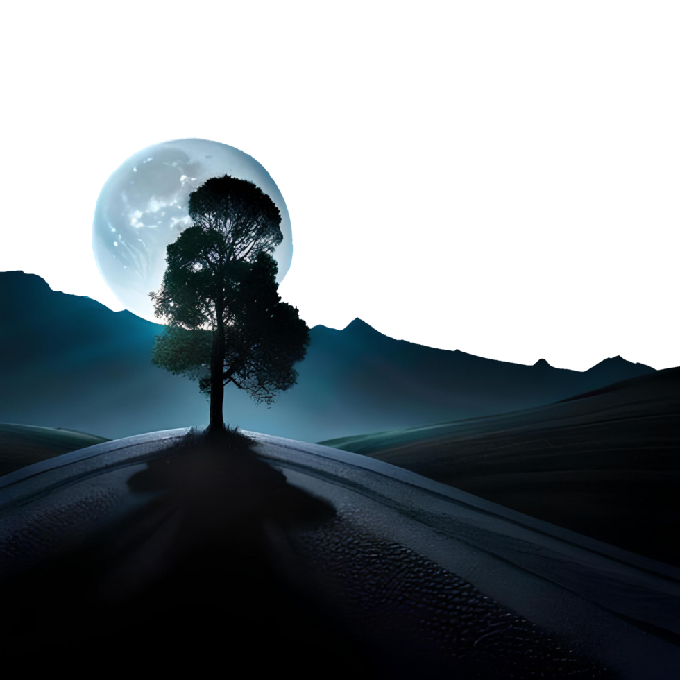 Majestic Full Moon in the Landscape generative with AI png