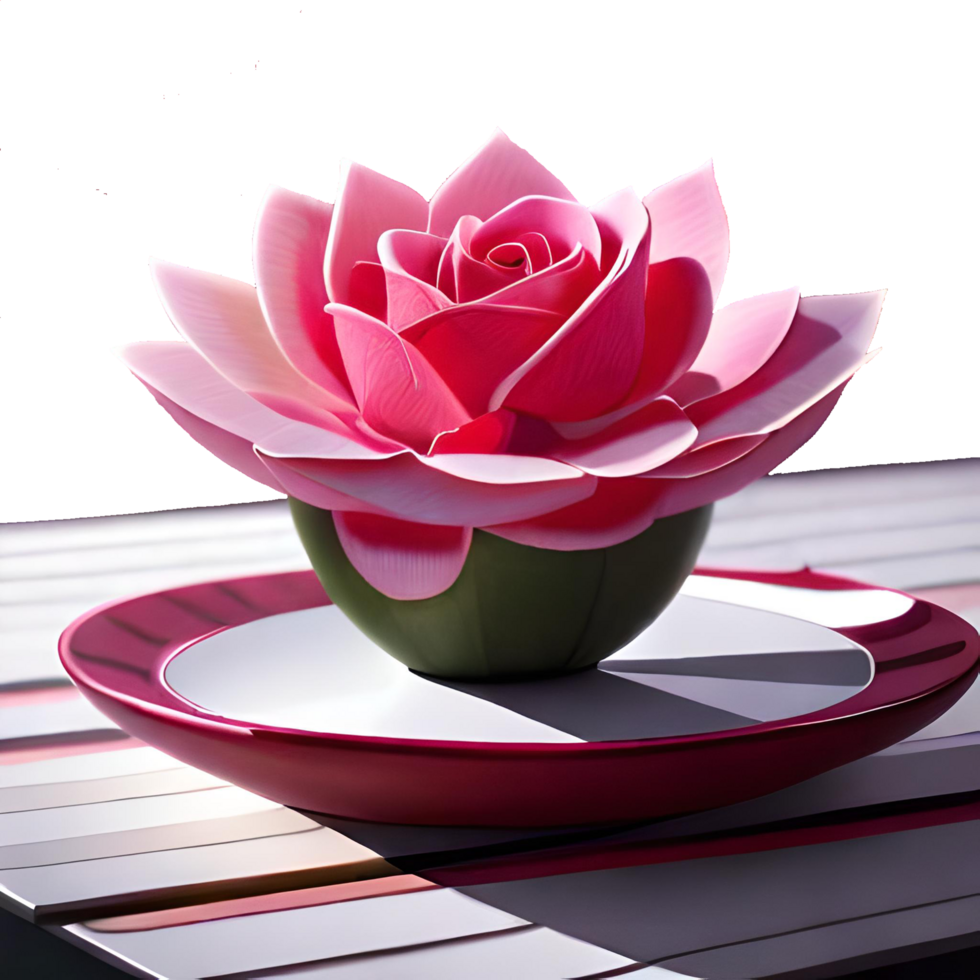 Pink Rose in Full Bloom generative with AI png