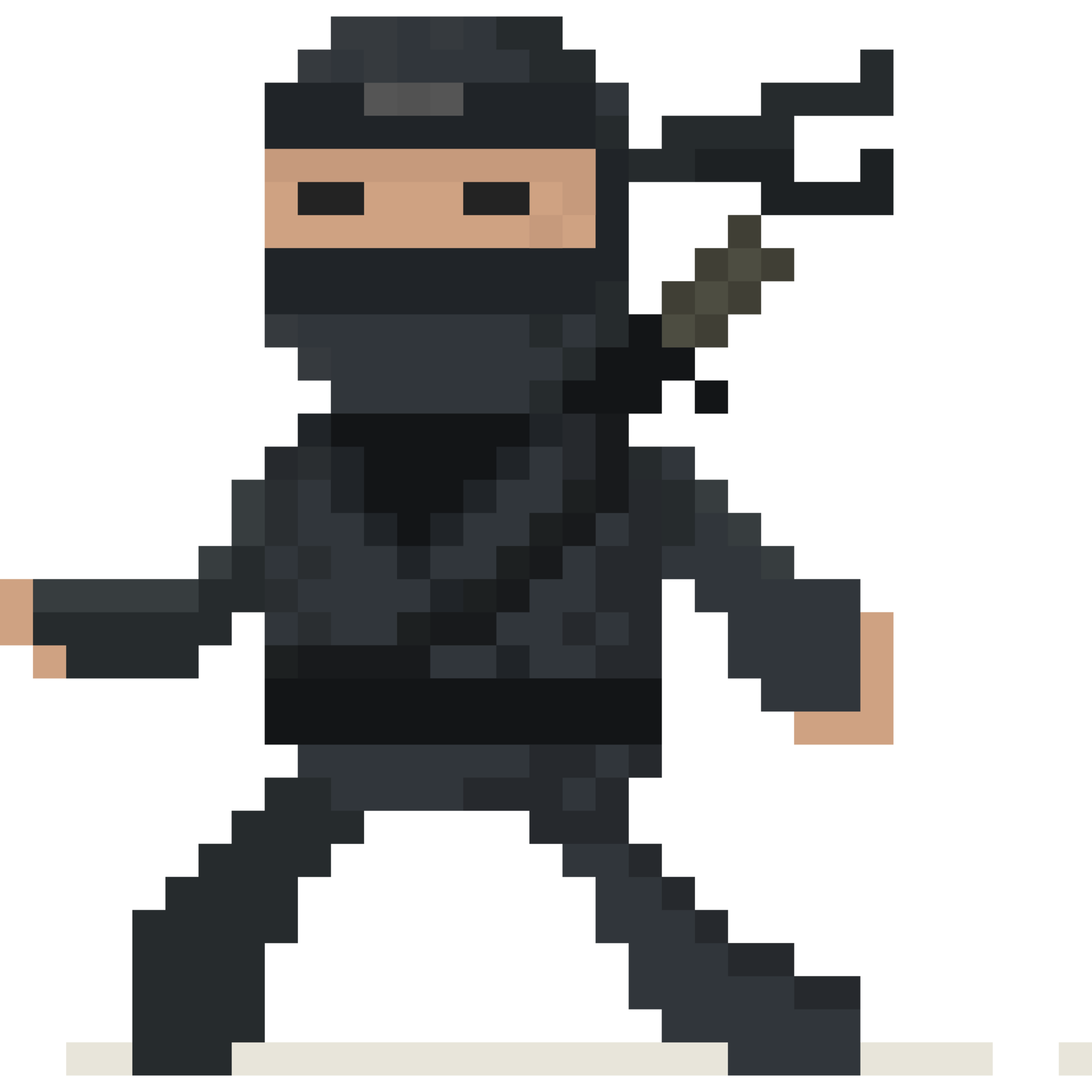 Imprimir Ilustração De Caractere Ninja Preto Cartoon Ninjas 8 Bits