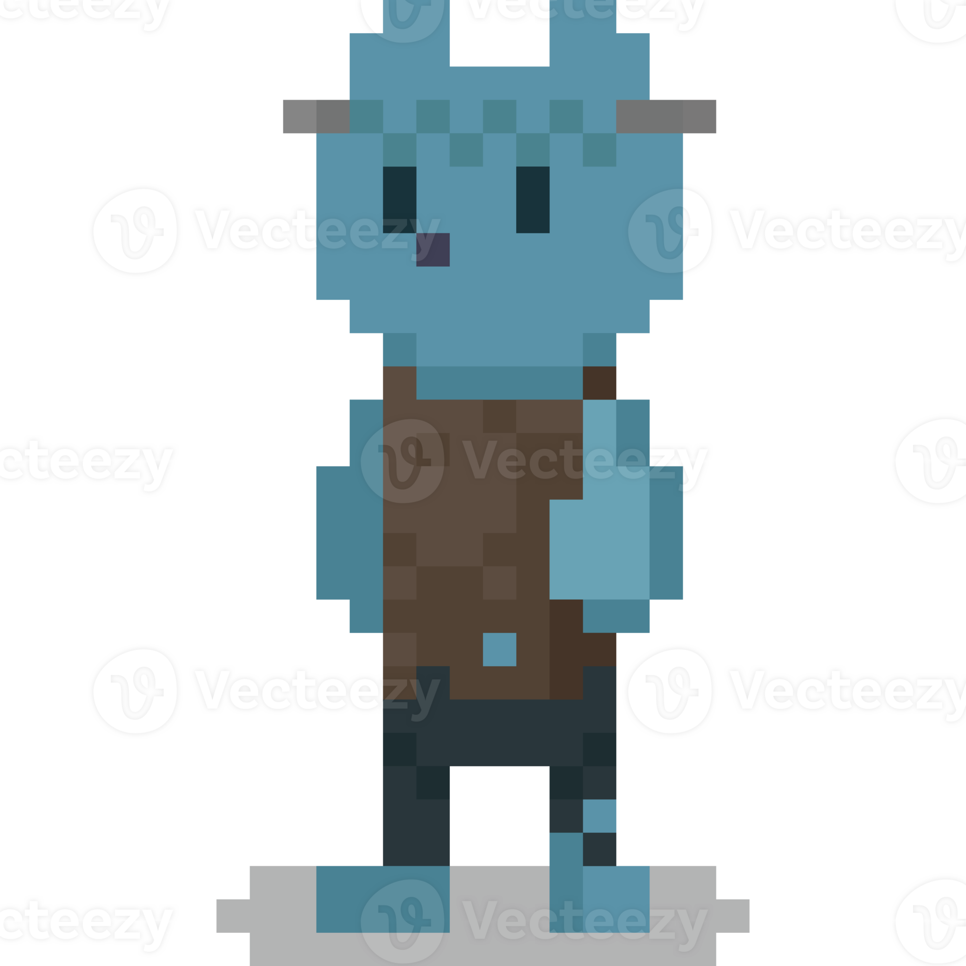 Pixel art halloween frankenstien cat character 27190596 PNG