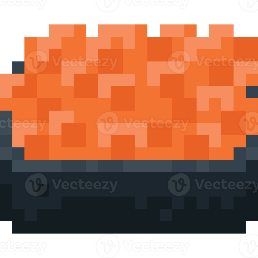 Pixel art salmon eggs sushi png