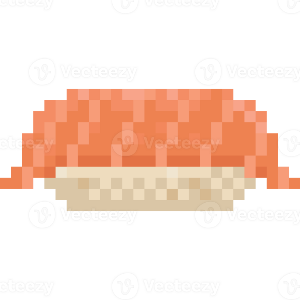 Pixel art salmon sushi icon 27190633 PNG