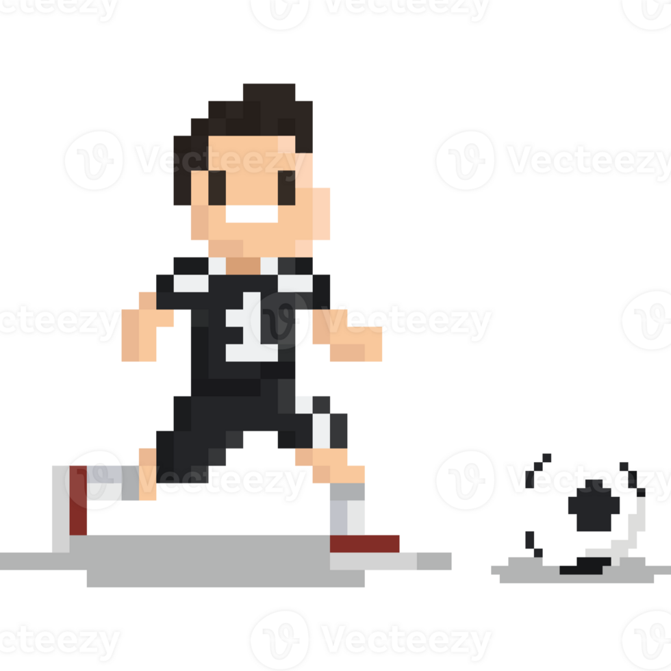 Pixel art soccer player running with ball 27190643 PNG