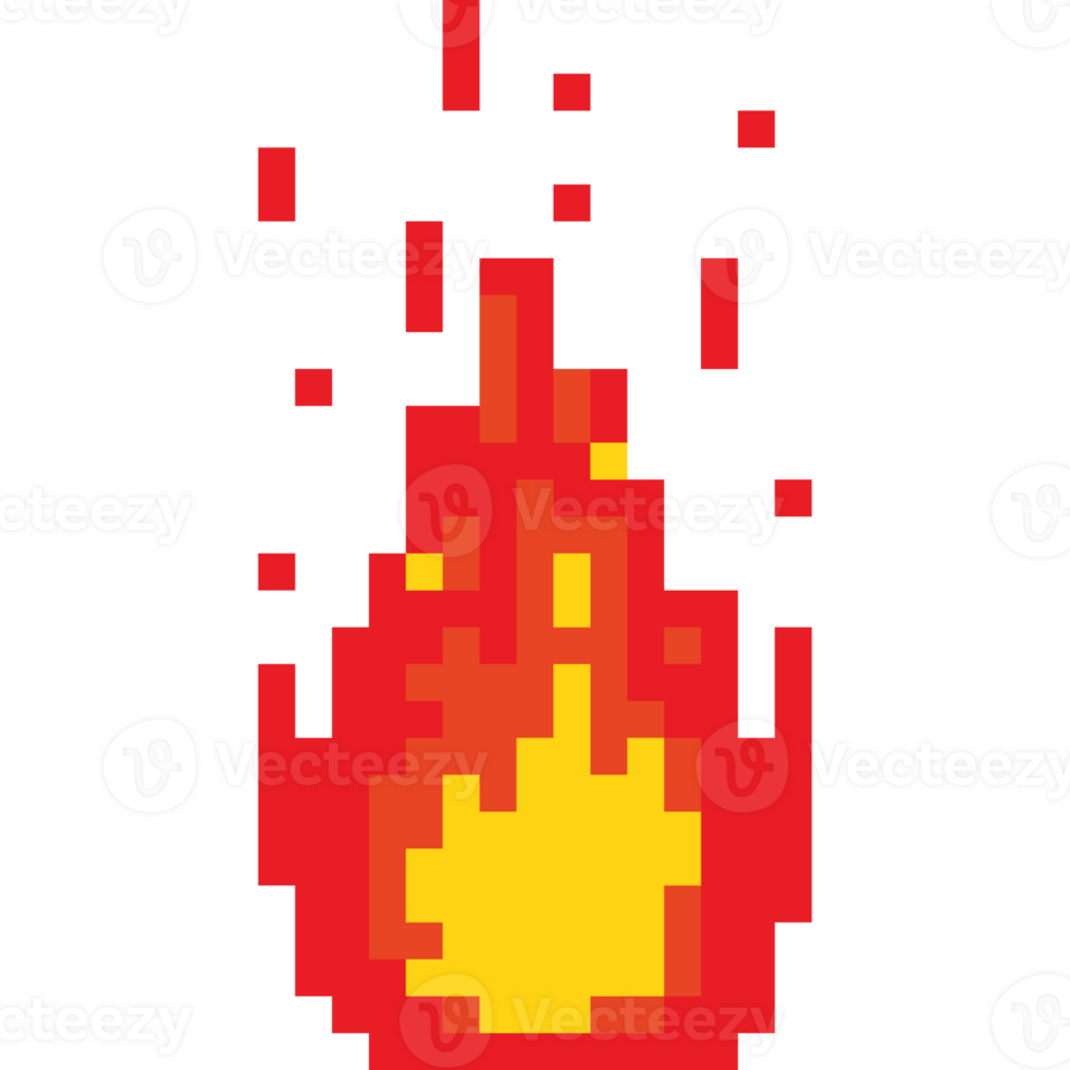 Pixel art fire icon png