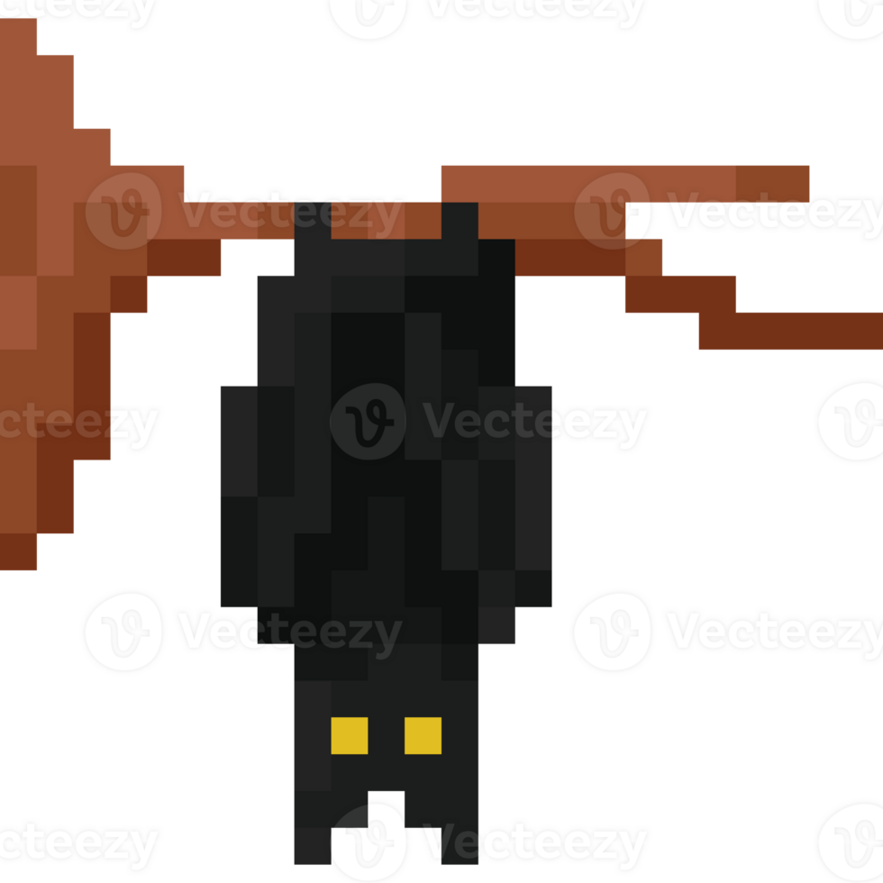 Pixel art halloween dracula bat character png