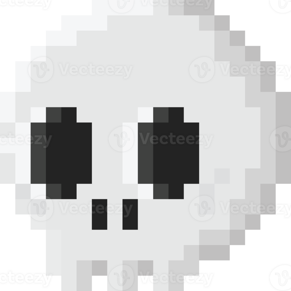 Pixel art halloween skull head elemenet 1 27190856 PNG