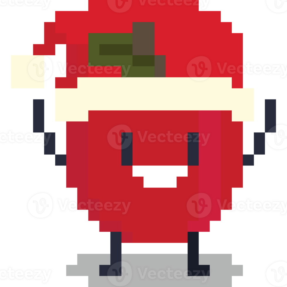 pixel kunst gelukkig Kerstmis appel karakter 2 png