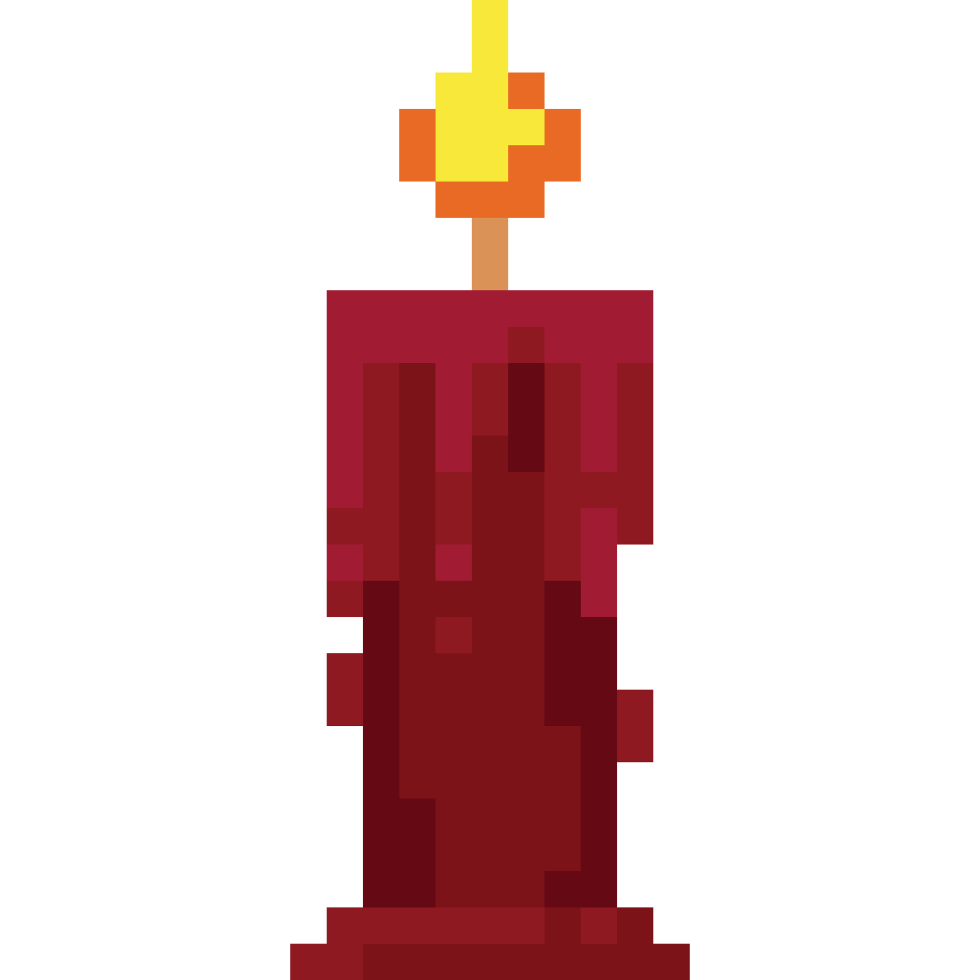 Pixel art red candle element 2 27190886 PNG
