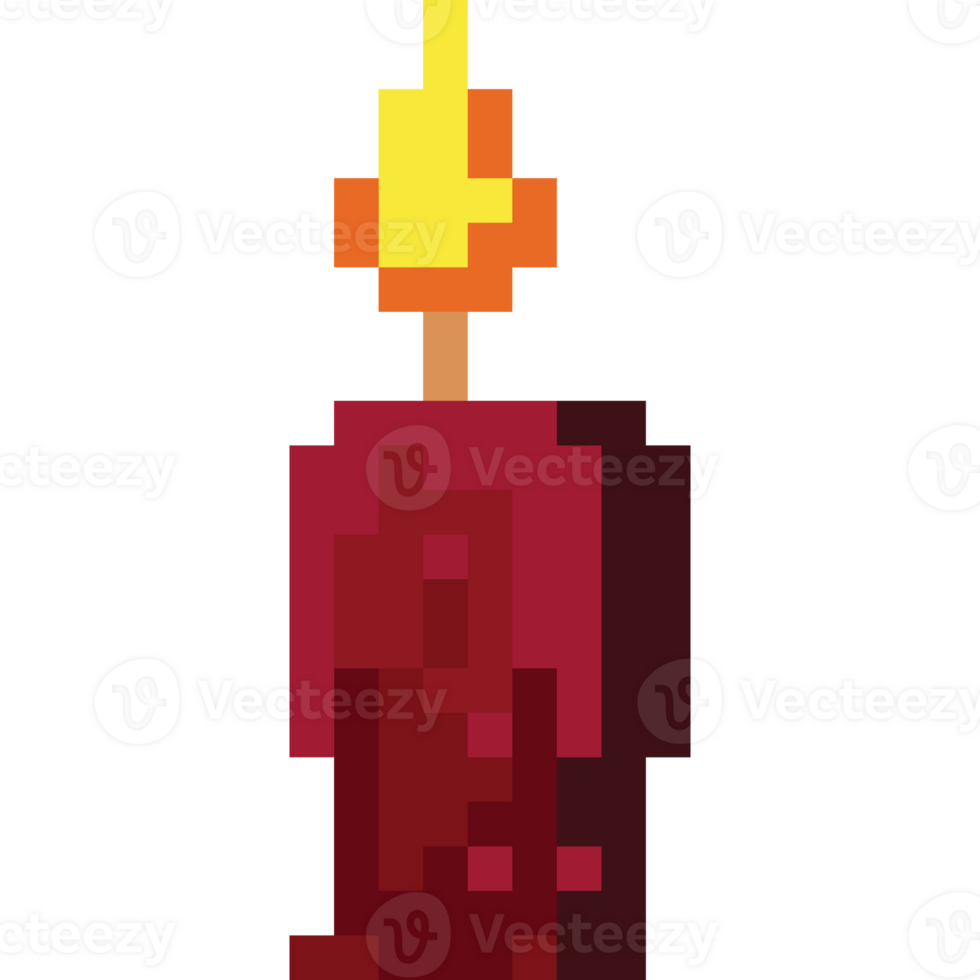 Pixel art red candle element 3 27190891 PNG