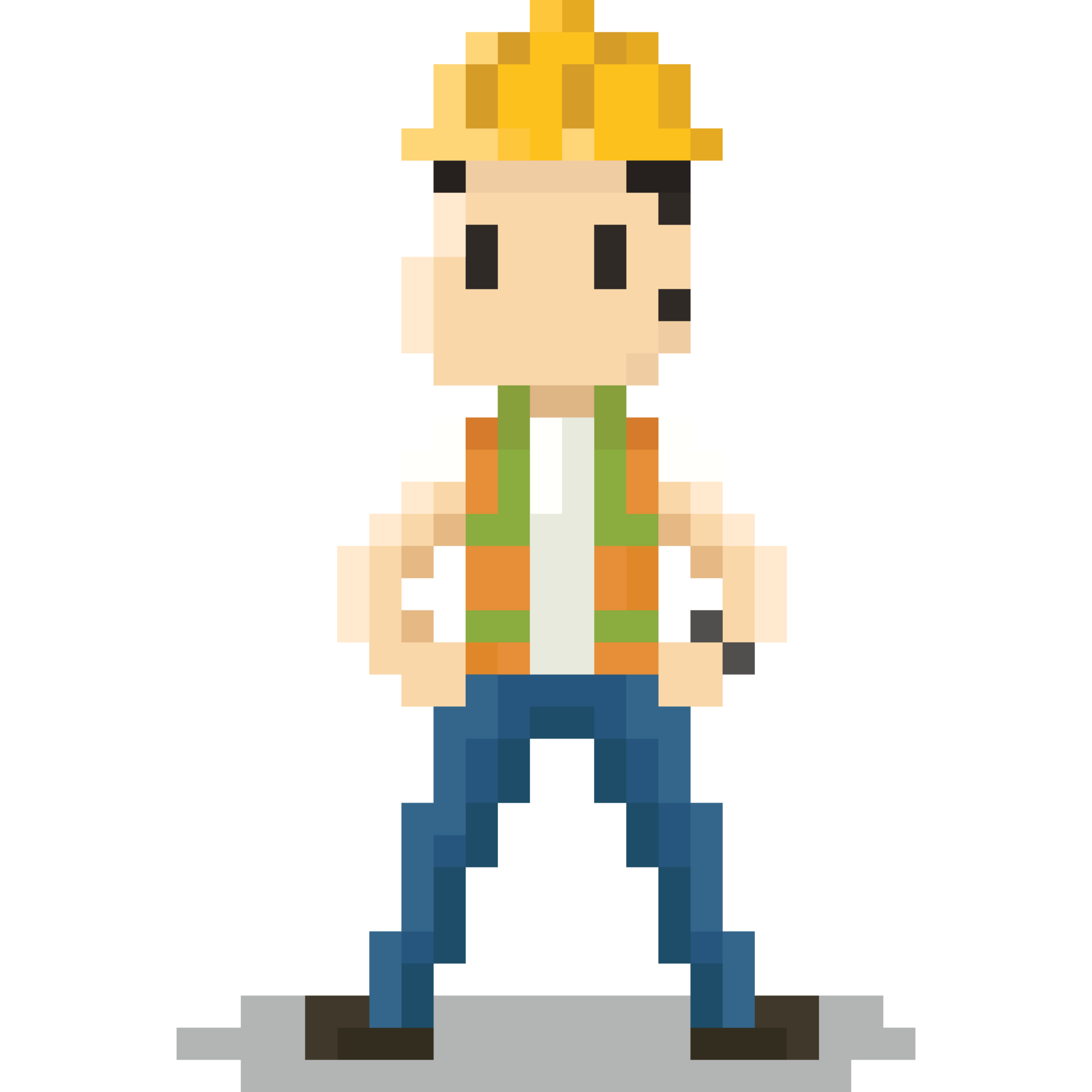 Pixel art construction worker character 27190954 PNG