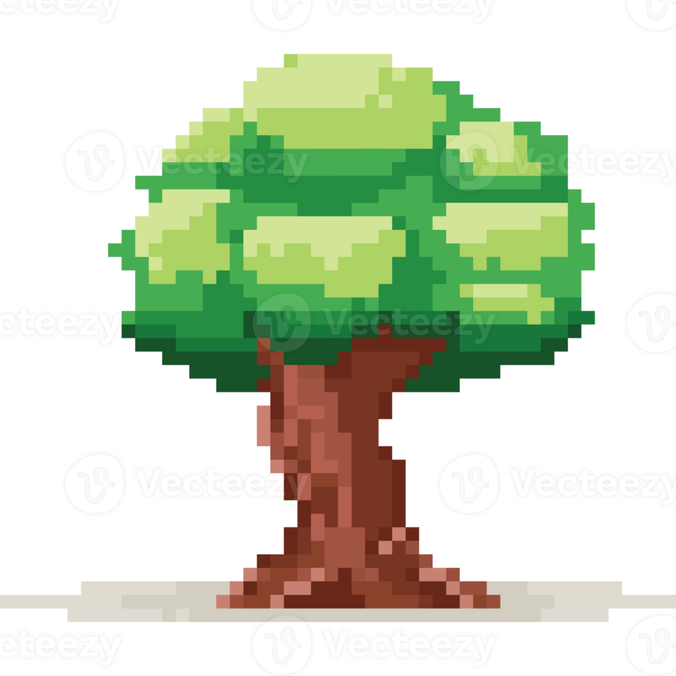 Pixel art tree element png