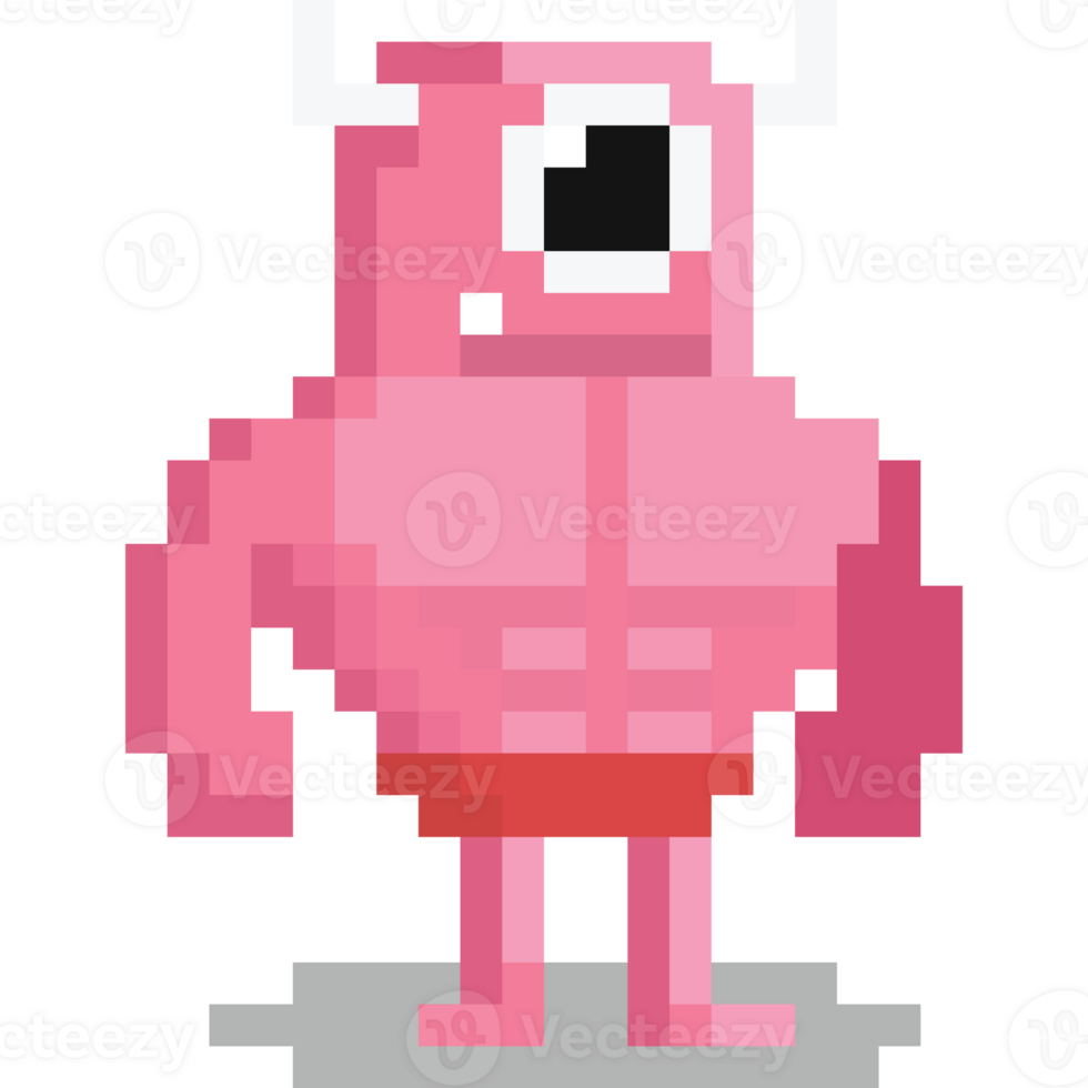 Pixel art cute monster character 4 png