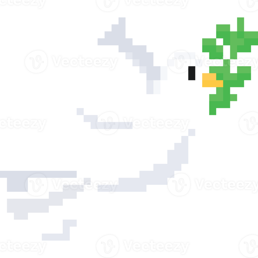 Pixel art peace white pegoen icon 27191038 PNG