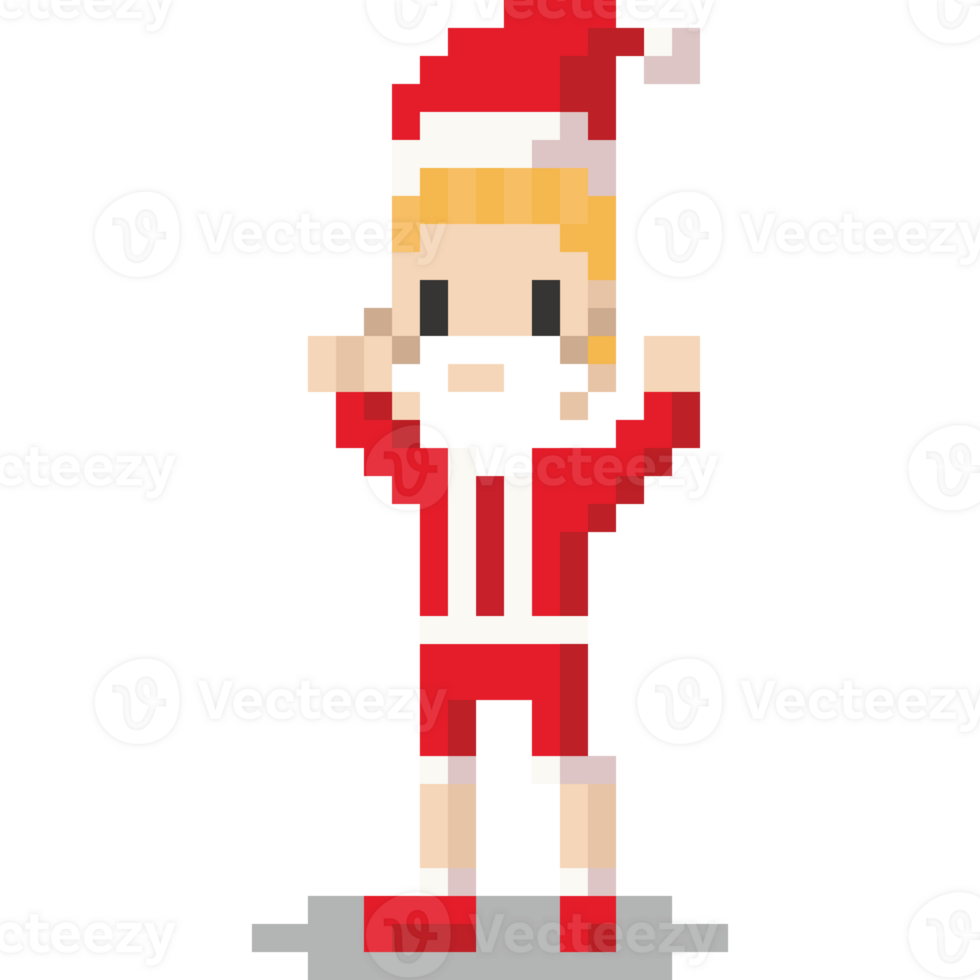 Pixel art man character with christmas cosplay cloth png