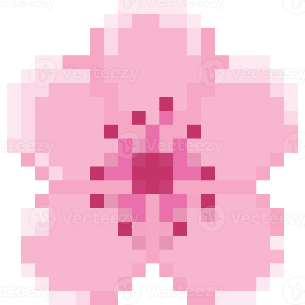 Pixel art sakura flower icon png