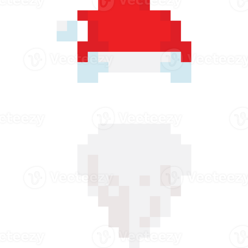 Pixel art santa claus beard with hat png