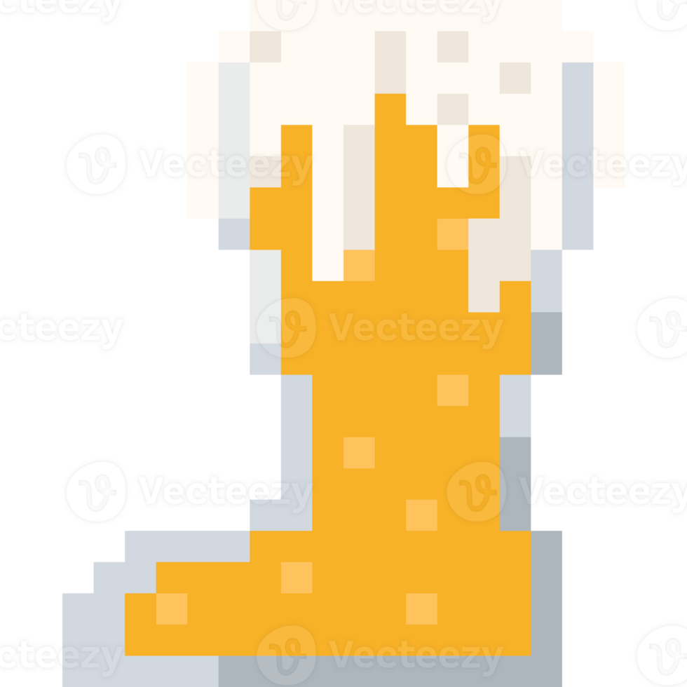 Pixel art beer boot glass png