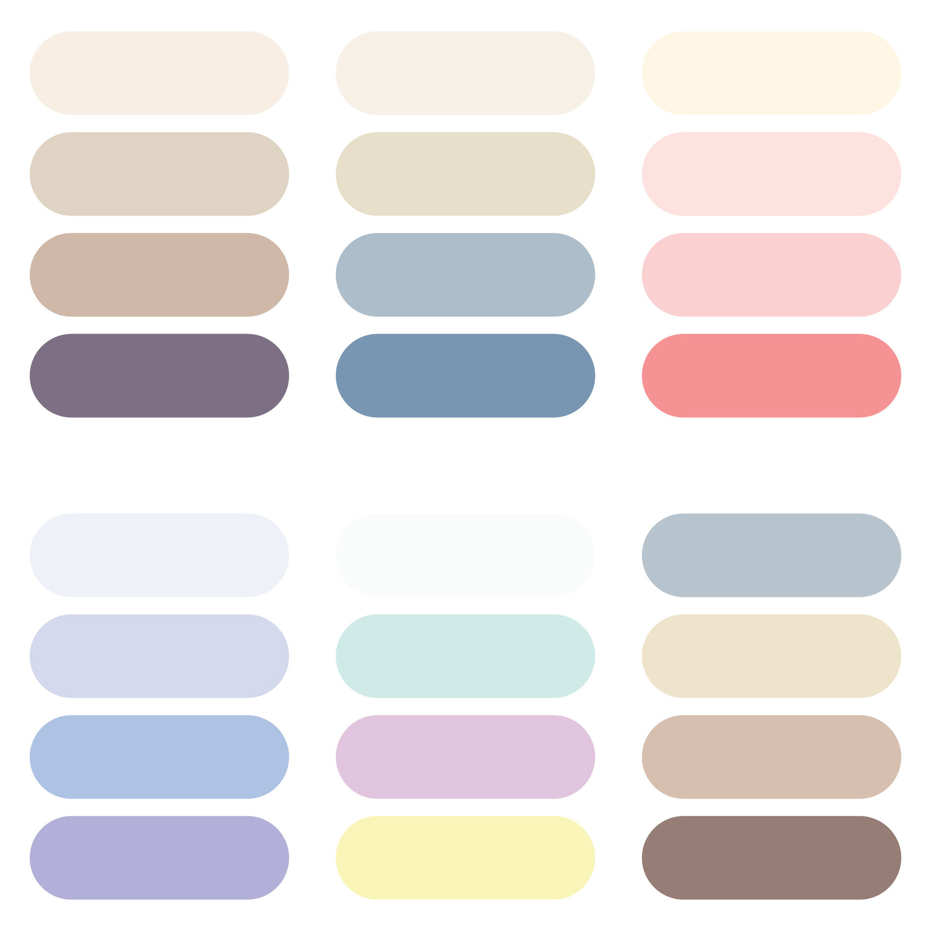 Abstract Colored Palette Guide. Pastel color set. RGB color