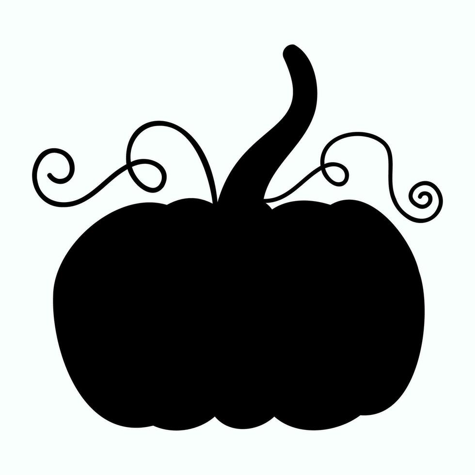 Pumpkin black silhouette. Isolated vector illustration on white background