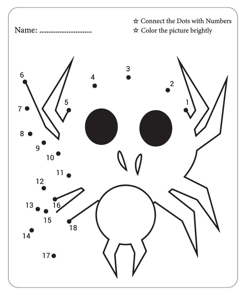 Halloween Dot To Dot Pages for kids, Halloween Coloring Pages, Halloween Vector
