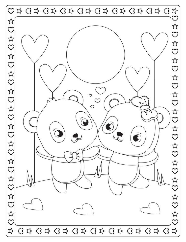 Valentine Day Coloring Pages vector