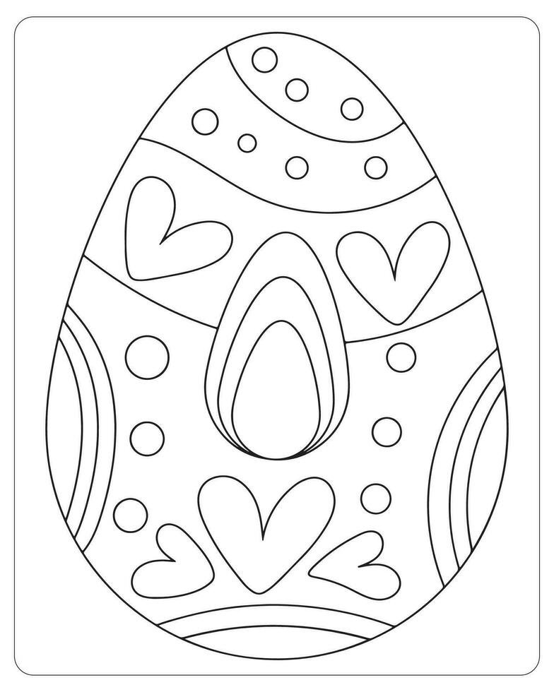 Easter Egg Coloring pages for kids, Easter Egg Vector