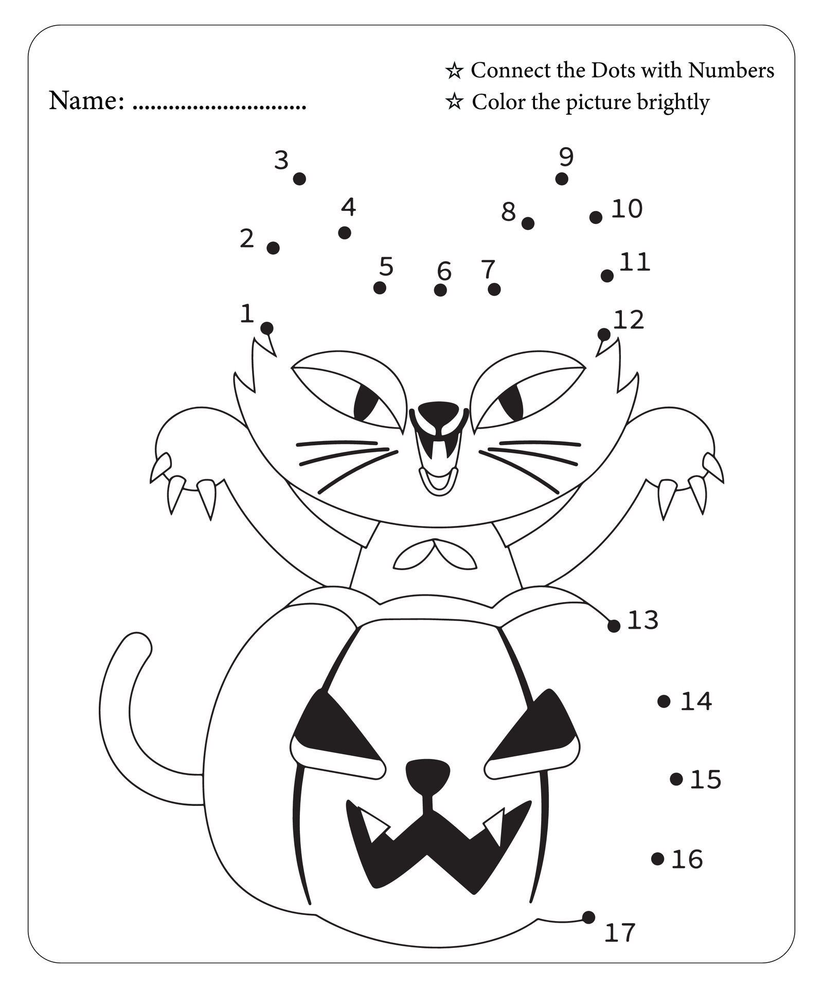 Halloween Dot To Dot Pages for kids Halloween Coloring Pages